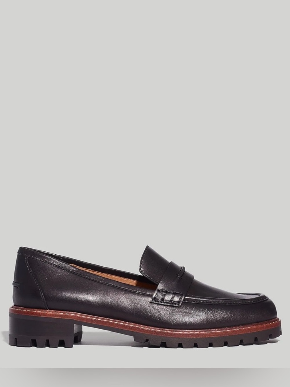 Madewell Black The Corinne Lugsole Leather Loafer Size 9 NEW! No Box. - Picture 2 of 12